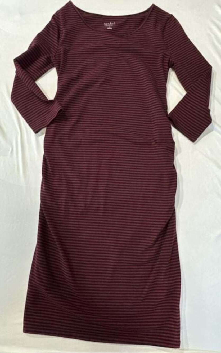 M456 Isabel Maternity by Ingrid & Isabel Striped Midi Dress Size M